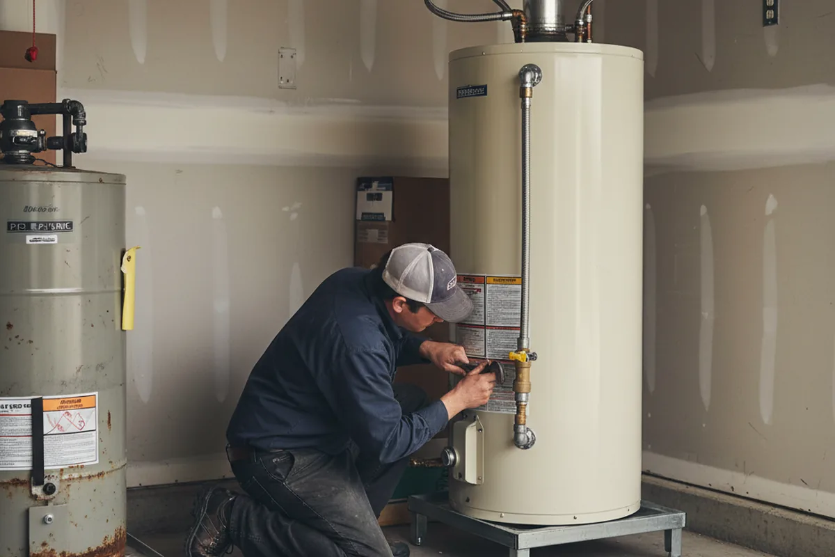 Water heater and shutoff valve replacement in Albion